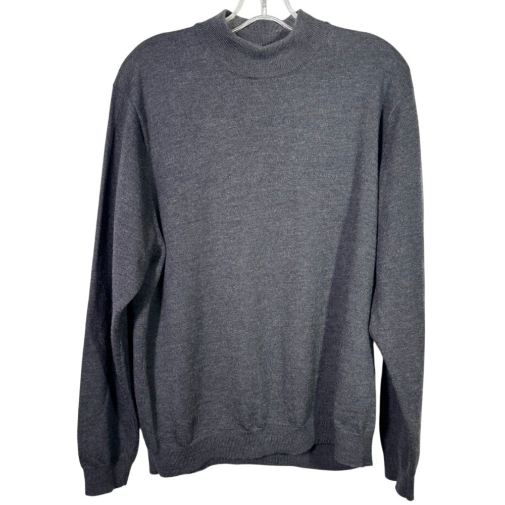 Mercer Street Studio Men's Wool Mock Neck Sweater Charcoal Grey Size L Australia
